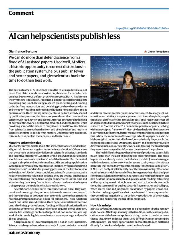 AI can help us publish less